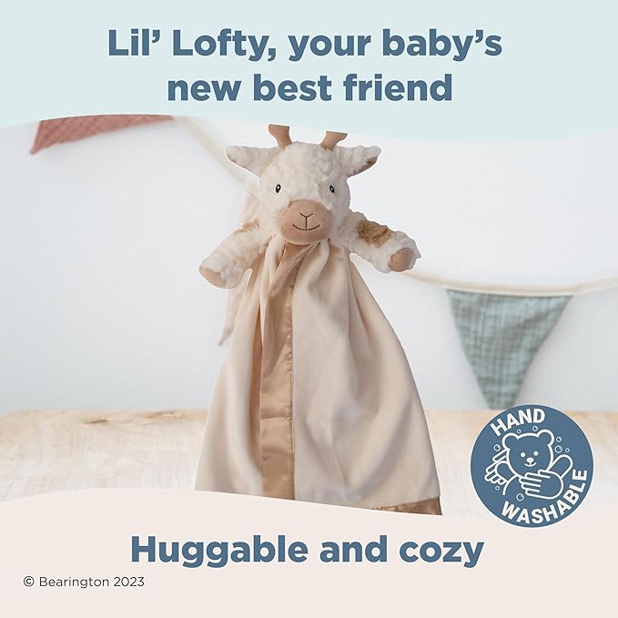 Bearington Collection Lil' Lofty 18 in Giraffe Loveys for Babies - Security Blanket for Babies - Lovies Security Blanket with Stuffed Animal - Giraffe Stuffed Animal