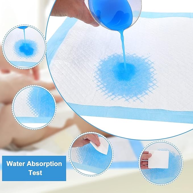 100 Pack Disposable Changing Pads, 17 X 13 Inch Disposable Pads for Baby, Waterproof Diaper Changing Pad, Leak-Proof Breathable Underpads, Table Protector Mat, Baby Underpads Liner,Ultra Absorbent