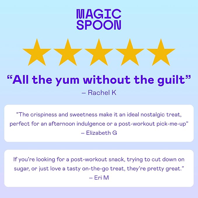 MAGIC SPOON Treats - High Protein, Low Carb, Keto Friendly, Low Sugar, Gluten Free, Crispy Protein Bar Cereal Bar, On-The-Go Healthy Snack (Blueberry Muffin, 24 Bars)