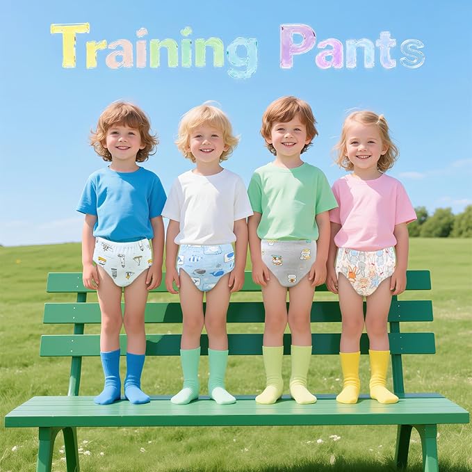 Upairy Training Pants Potty Training Underwear for Boys Girls,Toddler Potty Pants for 2T-5T,Soft Absorbent & Leak-Proof with Characters, 100% Cotton Washable (8PCS,S)