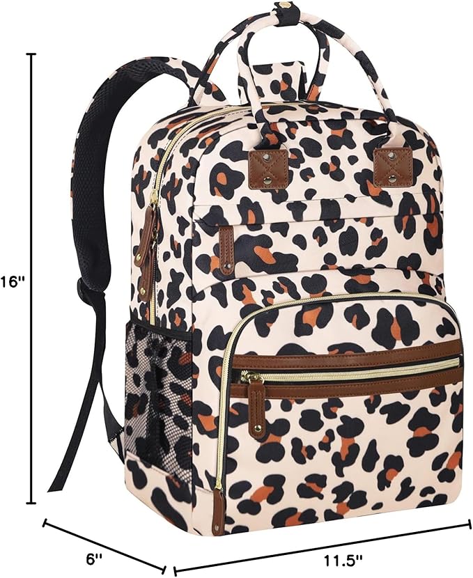 Diaper Bag Backpack Tote for Women Large Capacity, Baby with Insulated Pockets Multifunctional Bags For Girl Boy Waterproof Boys Girls Mama Maternity Travel Leopard