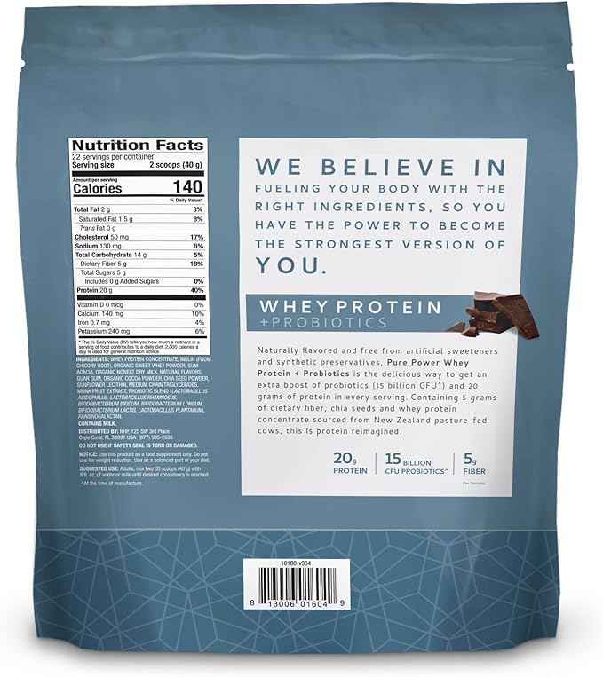 Dr. Mercola Pure Power Protein, Chocolate, 0.5 Ounce
