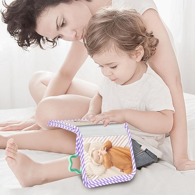 Fintie Baby Photo Album 4x6 Inch, 18 Photos My First Family Album Book with Soft Cloth Cover & Hook for Newborn/Toddlers/Kids/Baby Shower Memory Birthday Gifts, Dreamy Rainbow