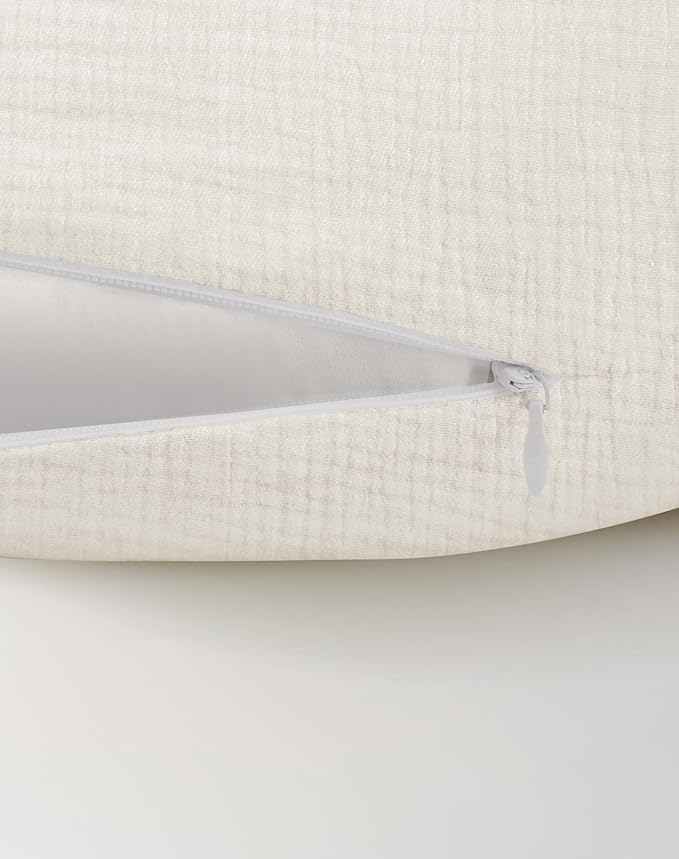 Nursing Pillow Covers, Muslin Nursing Cover for Breastfeeding Pillows, Comfortable for Baby Girls and Boys (Pale Yellow)