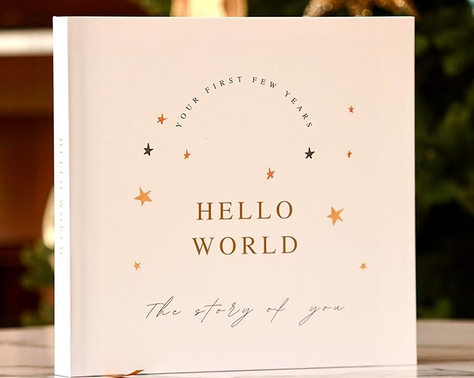 Joss & Lac Design Gender Neutral | Minimalist Keepsake Memory Book Photo Album for Baby Boy or Girl First 5 Years – A Milestone Book to Record Every Event from Birth to Age 5 (Sky Star)