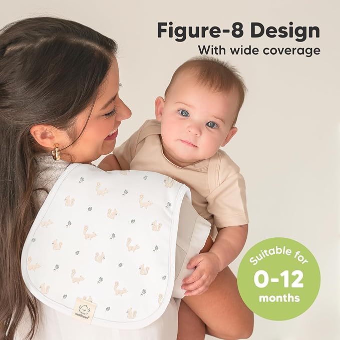 Organic Burp Cloths Baby Boy & Girl - 5-Pack Super Absorbent Cotton Burping Cloths for Babies, Soft & Plush Newborn Spit Up Rags, Infant Towels for Milk Spit Up, Unisex, Large 21" x 10" (Prairie)