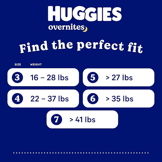 Huggies Overnites Size 3 Overnight Diapers (16-28 lbs), 58 Ct