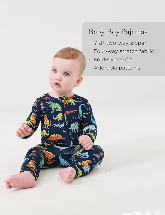 Footless Pajamas Baby Boy Girls, Viscose from Bamboo Baby Pajamas, Two Way Zipper Sleepers, Newborn Pjs