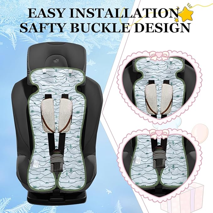 Miracle Baby Gel Car Seat Cooler Pad - Universal Double Sided Cooling Mat for Stroller, Infant Seat & Dining Chair | Summer Ice Cushion | Baby Safety Seat Liner | 1-Pack