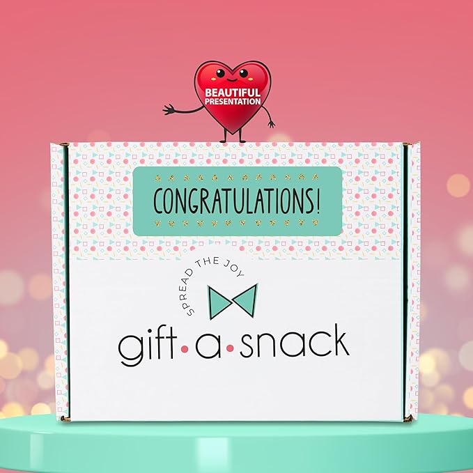 Gift A Snack - Congratulations Snack Box Variety Pack Care Package + Greeting Card (45 Count) Graduation Sweet Treats Gift Basket, Candies Chips Crackers Bars - Food Assortments Cravy Food Assortments & Variety Gifts
