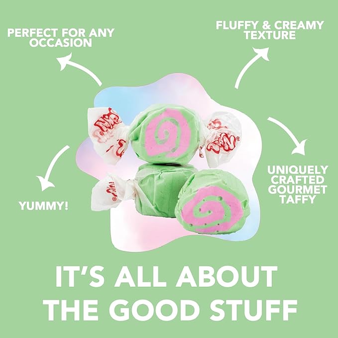 Taffy Town Saltwater Taffy - Cherry Limeade | Gourmet | Nougat-Style Candy | Soft & Delicious | Summer Snack Treats | Party Good Candies | 2.5lbs