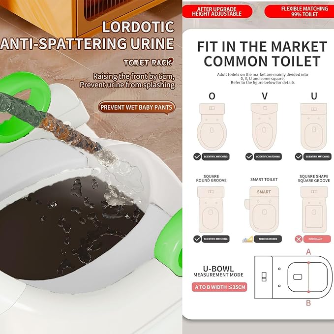 PandaEar Toilet Potty Training Seat with Step Stool Ladder, Comfortable Safe Potty Seat with Anti-Slip Pads Ladder & Bear Design for Kids Boys Toddlers -Green