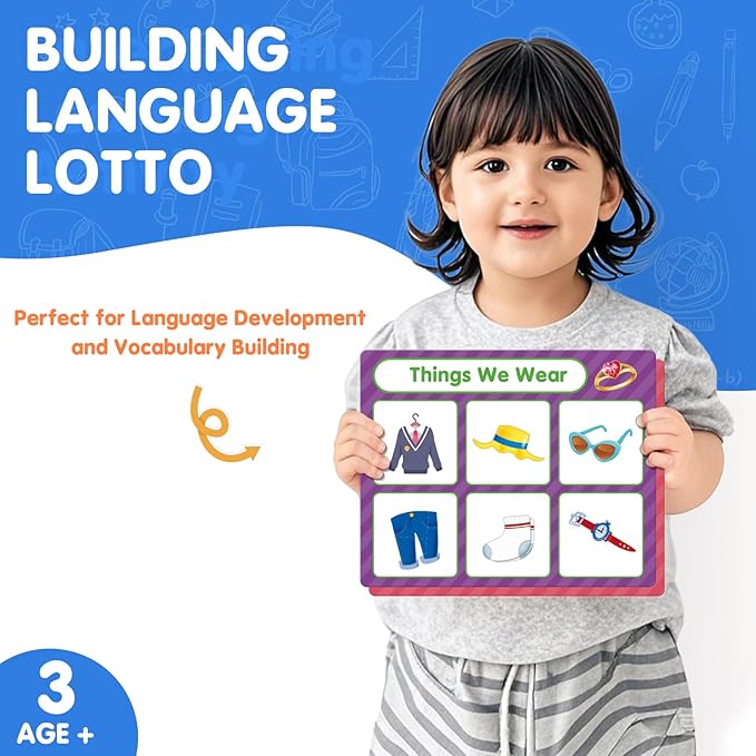 EAMAY Building Language and Matching Games Set with 6 Sorting Mats and 36 Everyday Objects Pieces Special Education Classroom,Sorting Toys for Toddlers 1-3