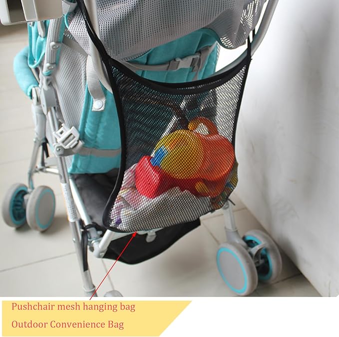 HOINCO Universal Baby Stroller Organizer，with Heightened Insulated Cup Holder,Detachable Phone Bag,Shoulder Strap and Mesh Bag，Fits Most Strollers.