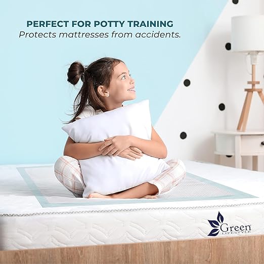 GREEN LIFESTYLE Underpads - Chucks Pads Disposable Adults, for use as Incontinence Bed Pads, Pet Pads, Pee Pads for Dogs, Cats, Bunny, Seniors Bed Pad (Pack of 50 - 30x36)