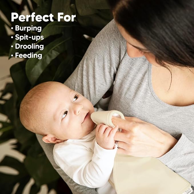 Organic Burp Cloths Baby Boy & Girl - 5-Pack Super Absorbent Cotton Burping Cloths for Babies, Soft & Plush Newborn Spit Up Rags, Infant Towels for Milk Spit Up, Unisex, Large 21" x 10" (Roarsome)