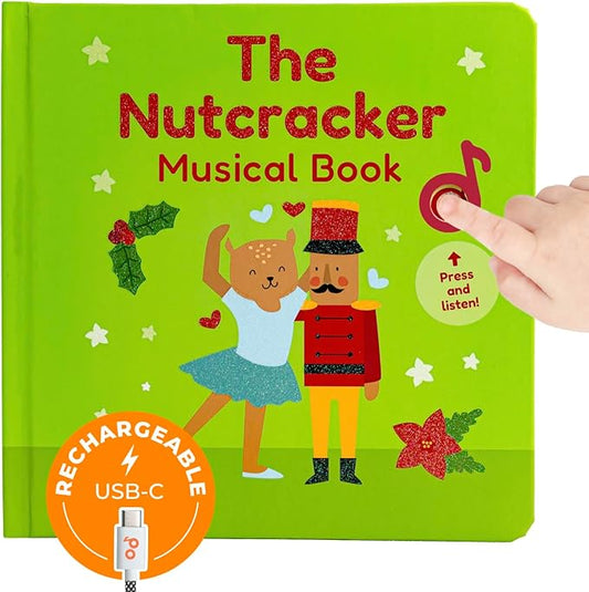 Cali's Books The Nutcracker Book for Children | Rechargeable USB Musical Book for Toddlers 1-3 | The 6 Excerpts from Tchaikovsky's Nutcracker | Ballet Gift for Kids