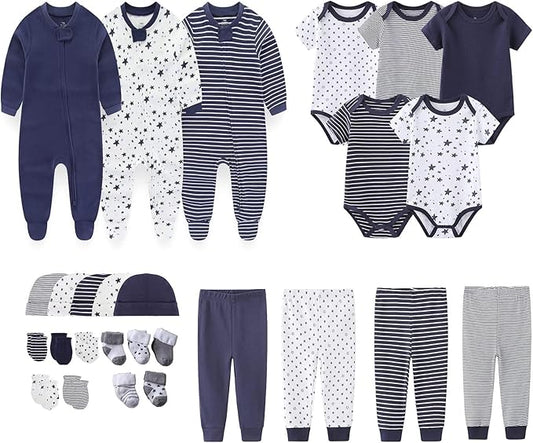 Newborn Layette Gift Set 27-Piece Baby Girl Clothes Bodysuits, Pants Essentials and Accessories 0-12Months