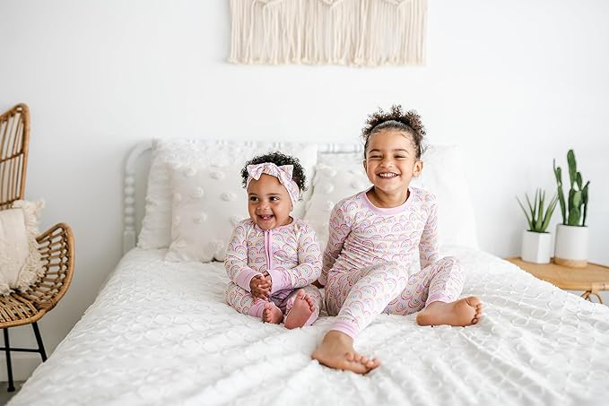 Little Sleepies Two-Piece Pajama Set for Boys & Girls, Soft Viscose from Bamboo Toddler Pajamas for Kids, Family Matching PJs