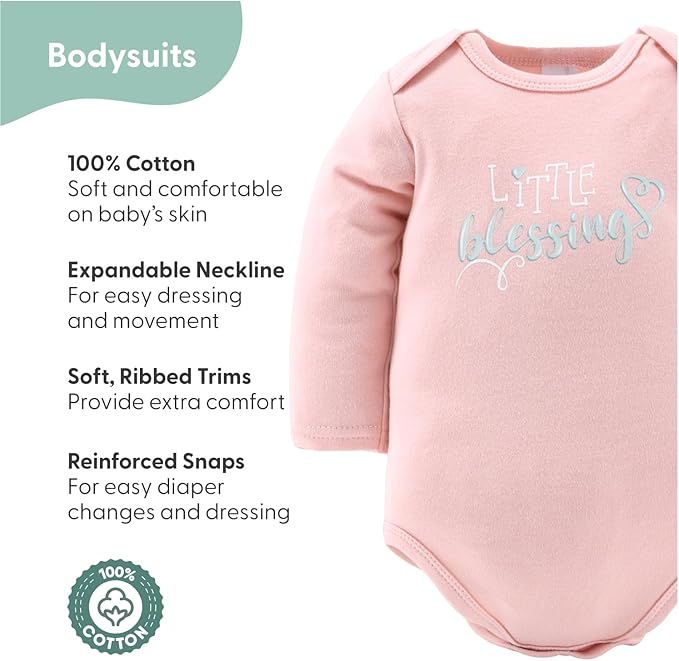 The Peanutshell Baby Layette Gift Set for Girls - 30 Piece New Born Girl Gift Set, Baby Clothes, 0-9 Months - Floral Elephant