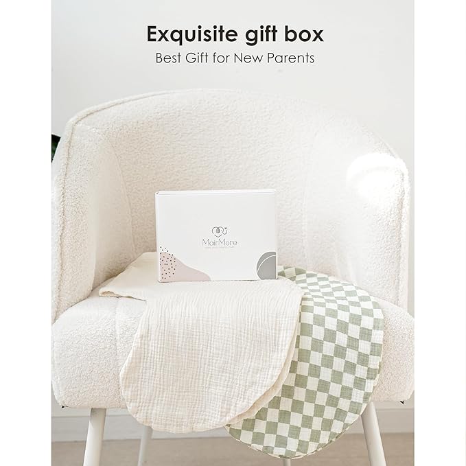 2-Pack Muslin Nursing Pillow Covers, Breathable 100% Cotton Breastfeeding Pillow Slipcovers for Standard Nursing Pillows, Soft Covers for Baby Girls and Boys with Zipper