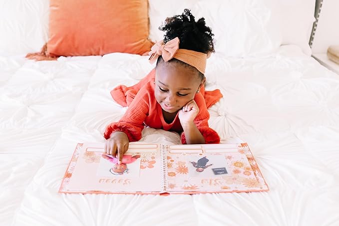 Lucy Darling Flower Child Baby Memory Book – First 5 Years Journal & Photo Album, Gender-Neutral Keepsake for Baby Boy/Girl, Mom Gift