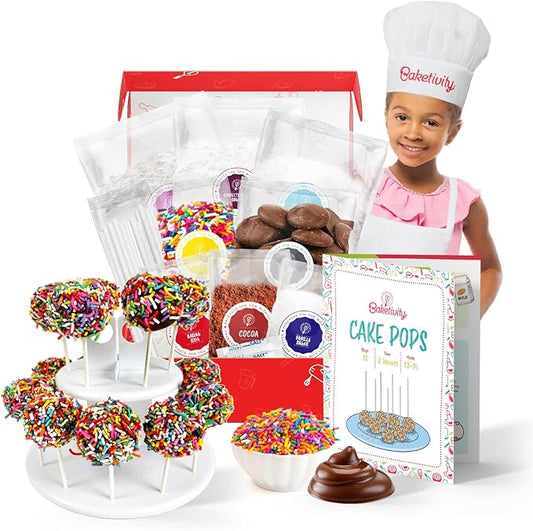 Cake Pop Kit by Baketivity | No Mold or Maker Needed | Cake Pop Stand and Baking Kit | Arts and Crafts for Kids Baking Sets | Kosher