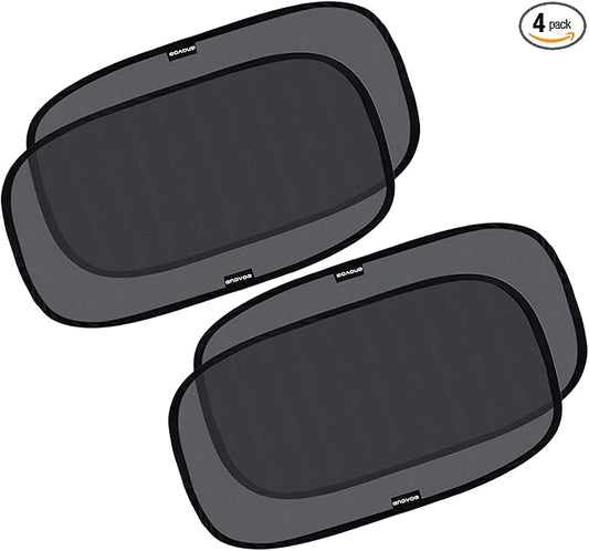 Enovoe Car Window Shade for Baby - (4 Pack) - XL - 25" x 16" - Cling Car Sun Shade for Windows - Sun, Glare and UV Rays Protection for Your Child