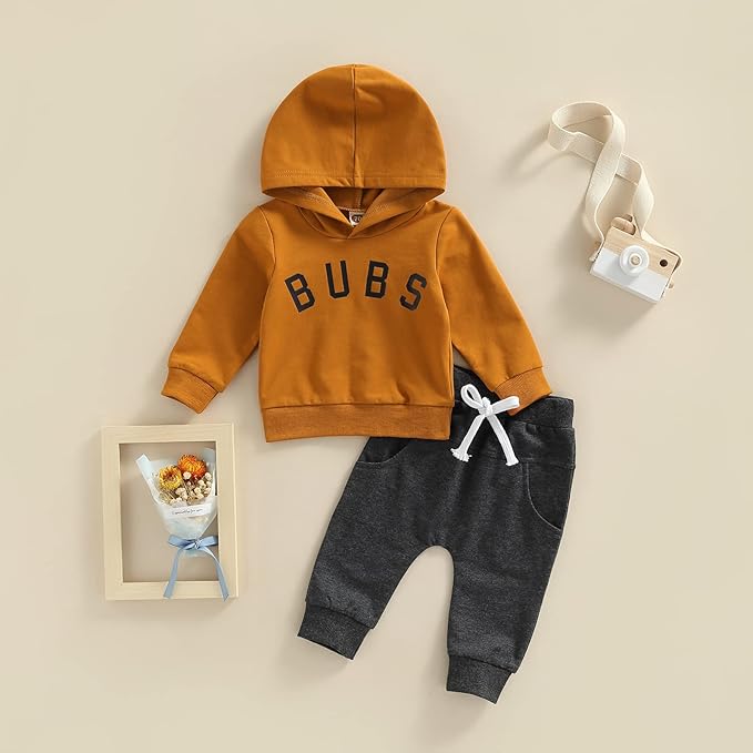 2Pcs Baby Boys Hoodie Tops Pants Set Dinosaur Deer Print Sweatsuit Fall Winter Outfits