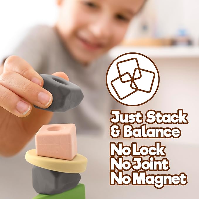 Taksa Toys Nature-Inspired Learning Toys, Resources Preschool Educational Stacking Blocks for Kids, Montessori Toys for 3 4 5 6 7+ Year Old Sensory Outdoor/Indoor Learning Classmate Pack 216 Pcs