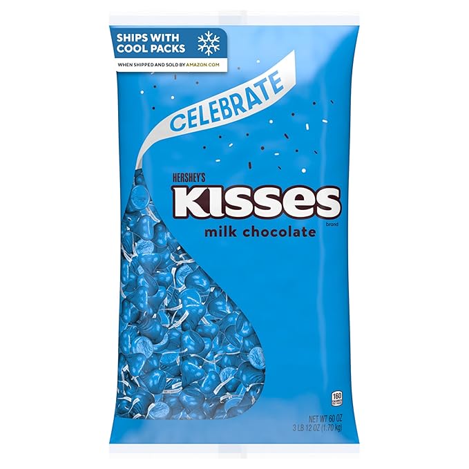 HERSHEY'S KISSES Milk Chocolate Candy Bulk Bag, 60 oz