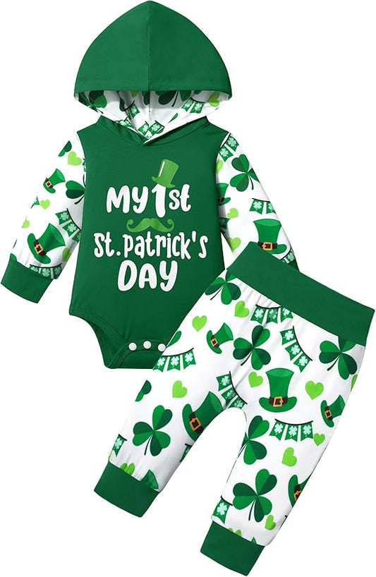 Fommy Newborn Baby Boy Clothes Plaid Letter Print Long Sleeve Hoodies + Long Pants 2PCS Fall Winter Outfits Set