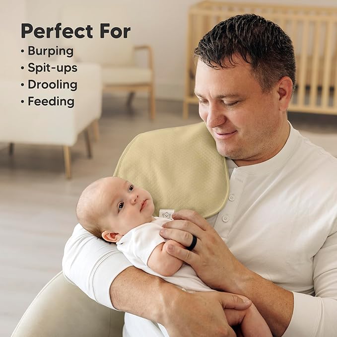 KeaBabies 5-Pack Organic Burp Cloths Baby Girl, Boy - Extra Large, Absorbent Baby Burp Cloths, Soft Burping Cloths for Babies, Newborn Burp Clothes, Cotton Burp Rags, Thick Burp Cloth (Sahara/Quin)