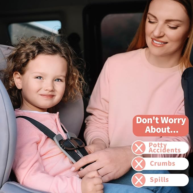 2 Pack Floral Car Seat Protector for Potty Training Waterproof Piddle Pad Cover from Spillages Nappy Leaks Toilet Training Anti Slip Backing Strollers Carseat Liner for Toddlers Babies