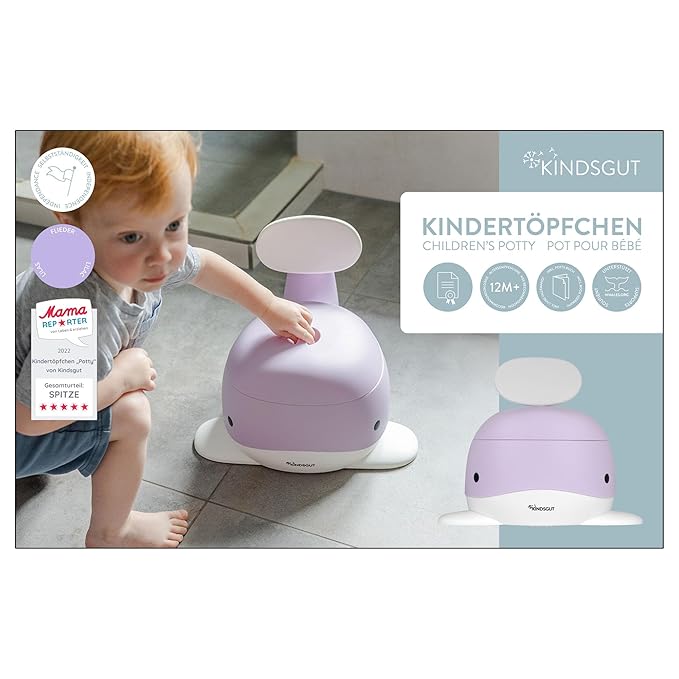 Kindsgut Potty Training Toilet in Whale Design, Designed in Germany, Potty Training in a Beautiful Design, Lilac