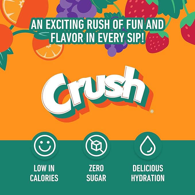 Crush- Powder Drink Mix - Sugar Free & Delicious (Strawberry, 72 Sticks)