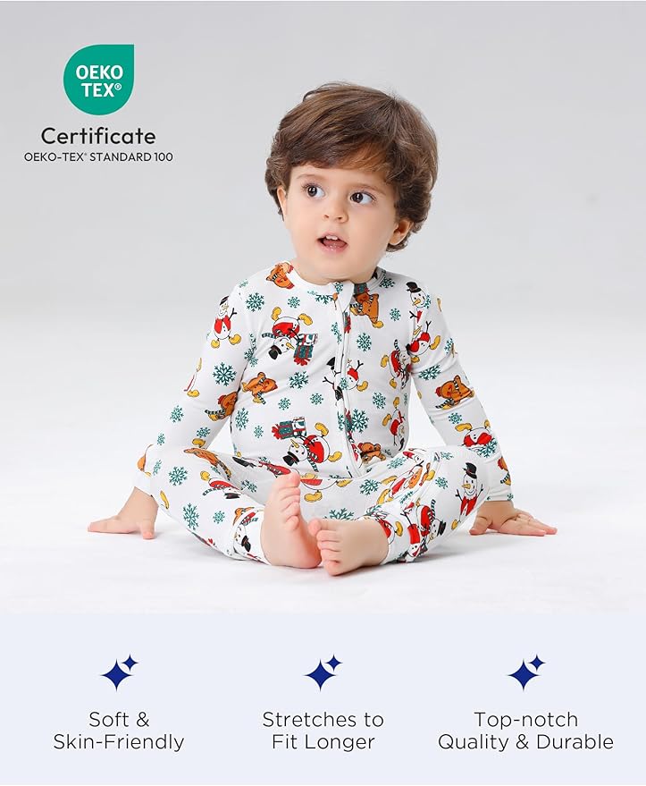 Footless Pajamas Baby Boy Girls, Viscose from Bamboo Baby Pajamas, Two Way Zipper Sleepers, Newborn Pjs