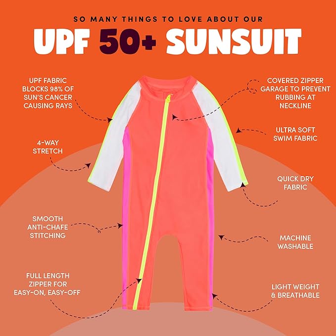 SwimZip Boys' Long-Sleeve UPF 50+ Swimsuit for Baby, Toddler, & Little Boys