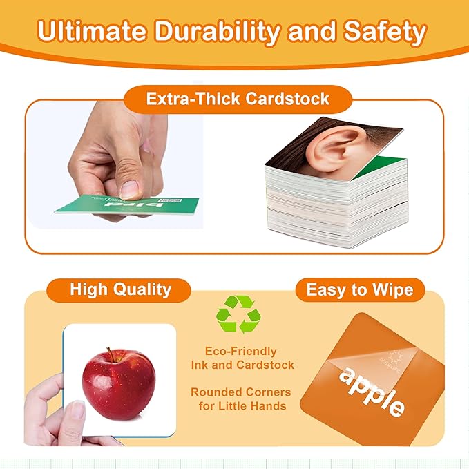 80 Nouns Flash Cards for Toddlers 2-3, Key Vocabulary Flashcards, Sturdy & Durable Realistic Picture Cards for Speech Therapy, Autism Flash Cards for ABA Therapy and Special Education