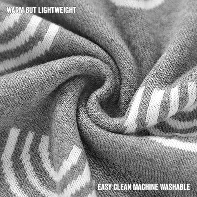 Gender Neutral Receiving Blanket 100% Cotton Buttery Soft Cozy Receiving Swaddle Crib Stroller Blanket for Shower Gift Registry for Newborns, Infants, Toddlers (Rainbow - Grey)