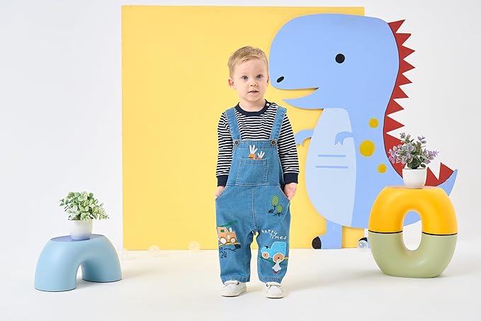 Cute Baby Boy Clothes Suit Toddler Boys' Striped long Sleeve T-Shirt+Denim Overalls Jumpsuit Pants Outfits Sets