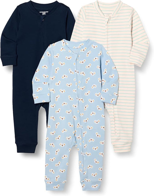 Amazon Essentials unisex-baby Cotton Zip-Front Footless Sleepsuit