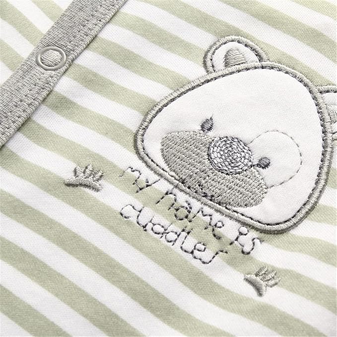 Baby Boys Girls Footies One-Piece Romper Long-Sleeve Jumsuit Cotton Newborn Clothes Set 4-Pack, Baby Pajamas