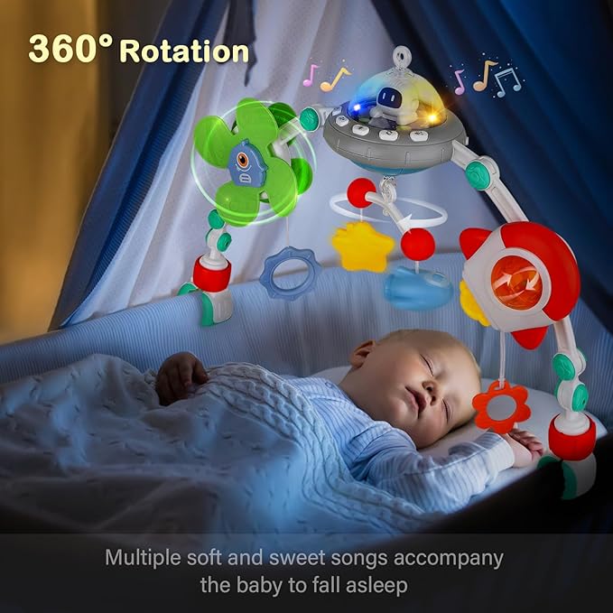 Musical Baby Stroller Arch Toys, Travel Car Seat Toys, Baby Play Arch Crib Accessory Toys, Mobile for Bassinet, Pram Activity Arch Bar Toys for Babies Infants