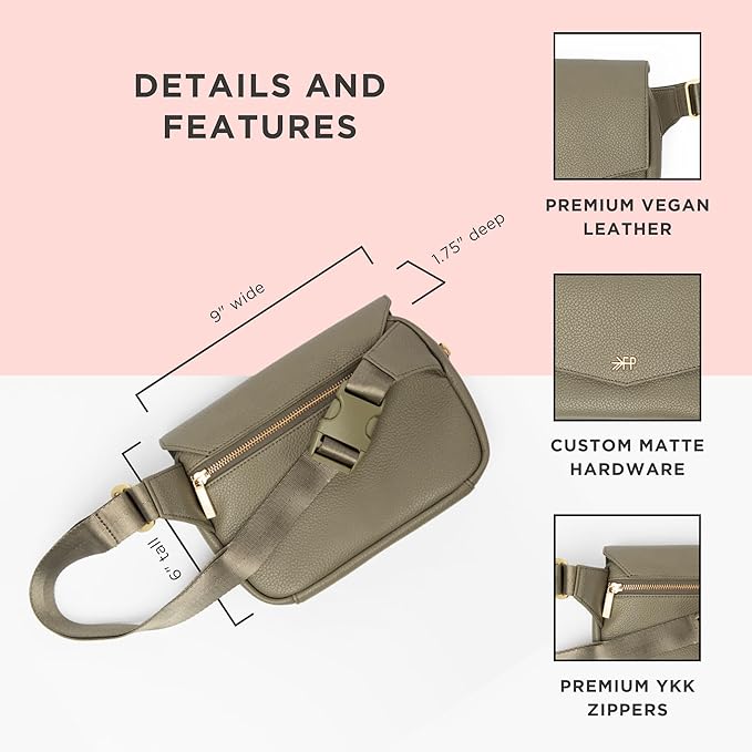 Freshly Picked Classic Park Pack, Fanny Packs for Women, Wear as a Waist Bag or Crossbody Fanny Pack, Mom Fanny Pack (Sage)