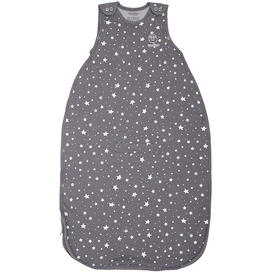 Woolino Merino Wool and Organic Cotton Ultimate Sleep Sack - 4 Season - Two-Way Zipper Adjustable Sleeping Bag - Universal Size Sleep Sack for Baby (2-24 Months) - Star Gray