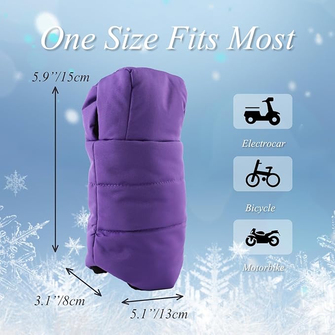 Zsedrut Stroller Gloves Universal Winter Anti-Freeze Stroller Mittens Water Repellent Hand Warmer Muff Fleece Lined,Winter Stroller Accessories (Purple)