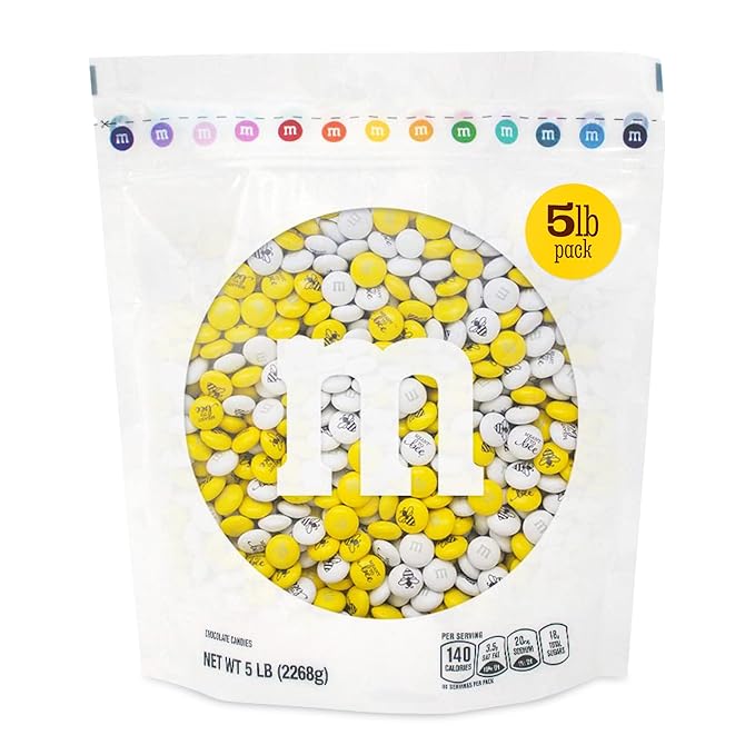 M&M’S WORLD Meant To Bee Milk Chocolate Candy - 5lbs of Bulk Candy for Engagement Party, Wedding Favors, a Chocolate Gift Box and More