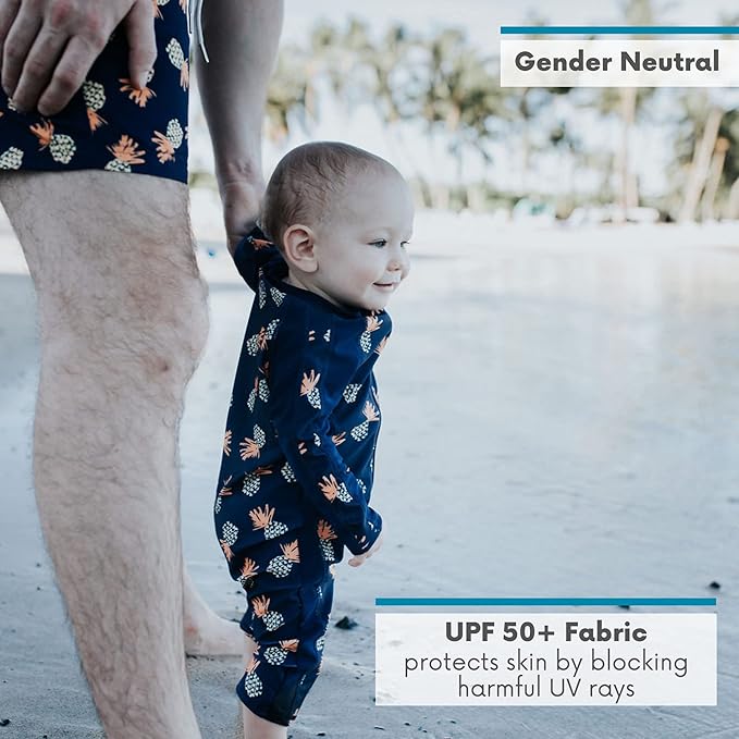 SwimZip Boys' Long-Sleeve UPF 50+ Swimsuit for Baby, Toddler, & Little Boys