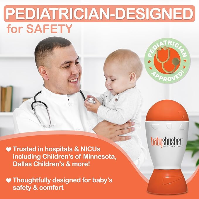 Baby Shusher Portable Sound Machine - Mom-Like 'Shh!' Sound for Baby, Sleeping Soother, Newborn Essentials for Crib, Battery Operated Hush, Travel Friendly, Shower & Registry Gift - 1 Count